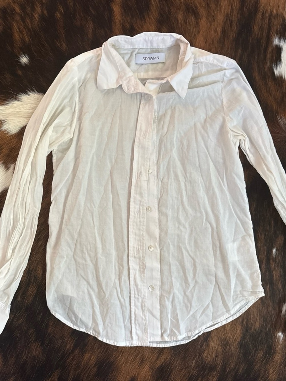 SPRWMN Women's White Button-Down Shirt